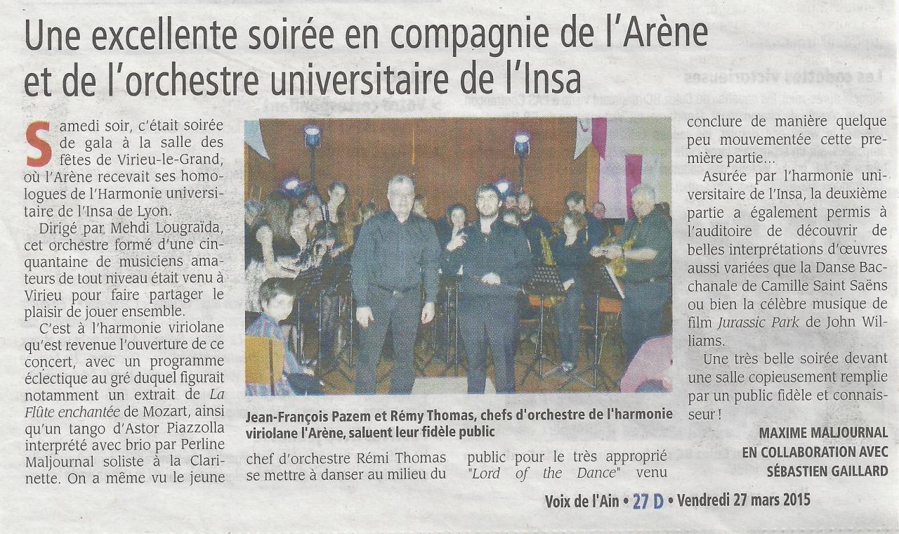 Concert avec L'Insa le 21 mars 2015