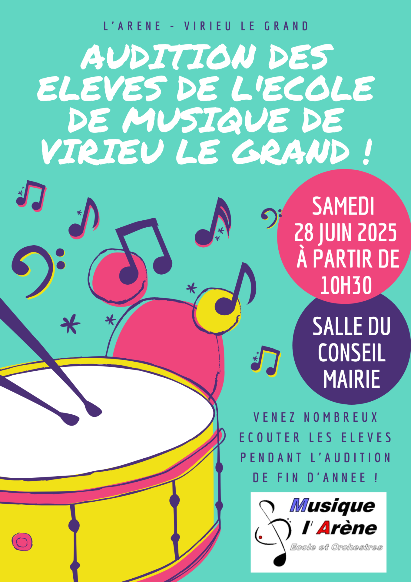 Affiche audition arene 28 juin 2025